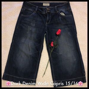 Maurice’s dark denim wide capris